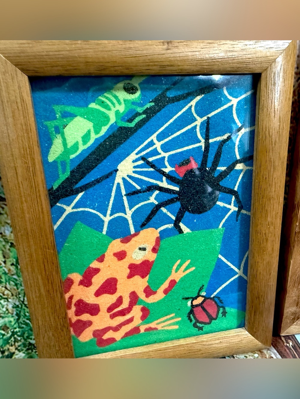 🔥Vintage Sand Art Creepy Crawlies Unique Bright Colorful Set Of Two